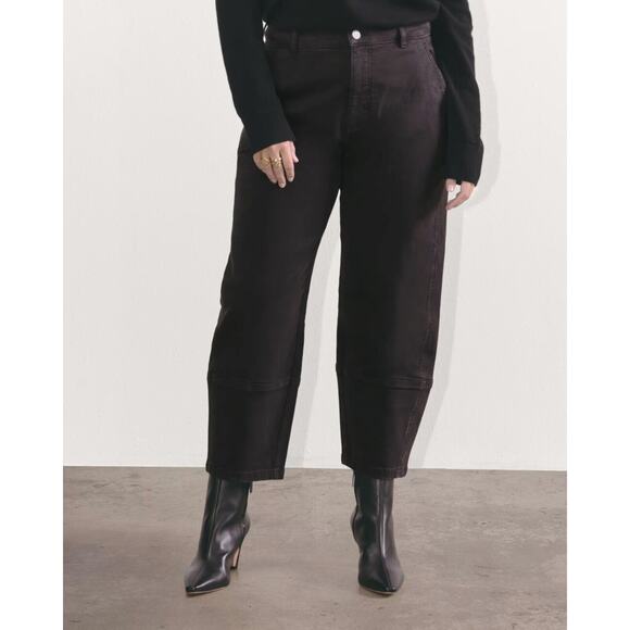 Everlane Pants - Everlane The Utility Barrel Pant Cotton Black Stretch High Rise Women's Size 4
